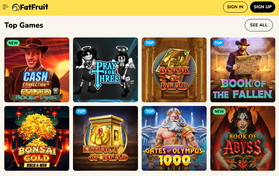 Brand New $1 deposit casino FatFruit Casino